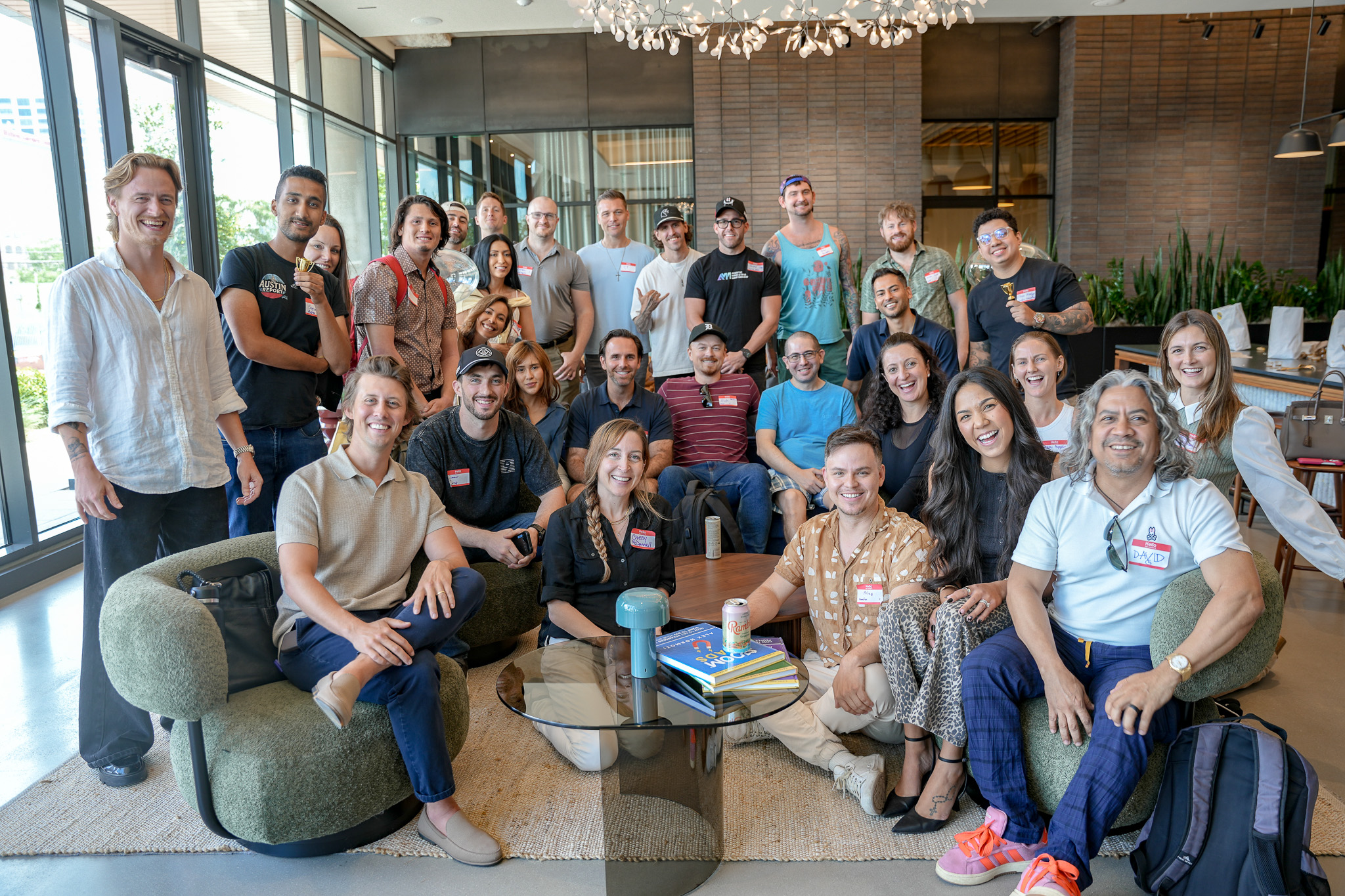 Forty business owners and AI builders at the July 3rd Agentic Society AI Mastermind & Mixer, Industrious Austin