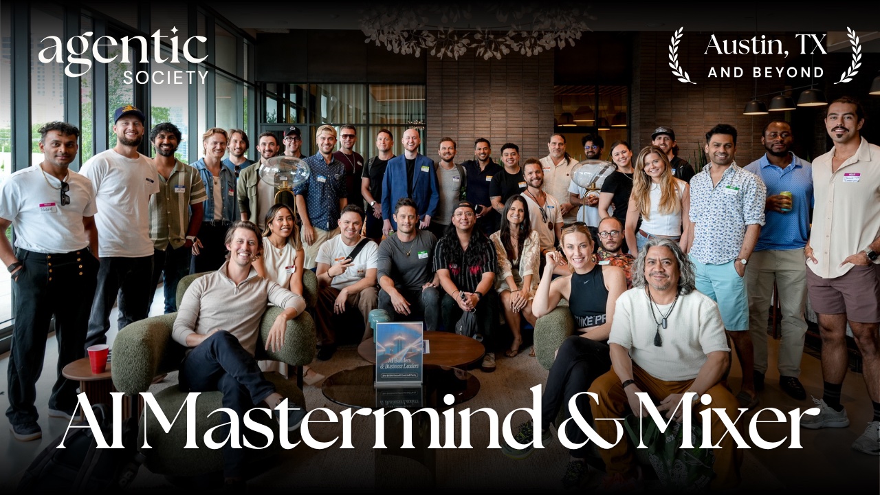 The Class of the August 7 Mastermind Mixer gathered at Industrious in Austin, TX